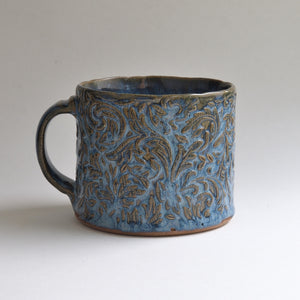 Small Denim Blue Vine Mug