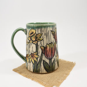 Mug - Spring Flowers, Light Blue