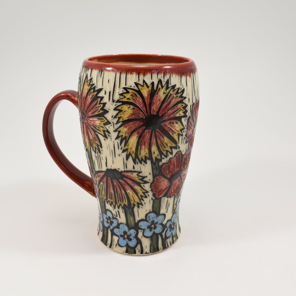 Mug Spring Flowers - Red (Tall)