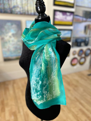 Batik Scarf - Spring Garden Greens