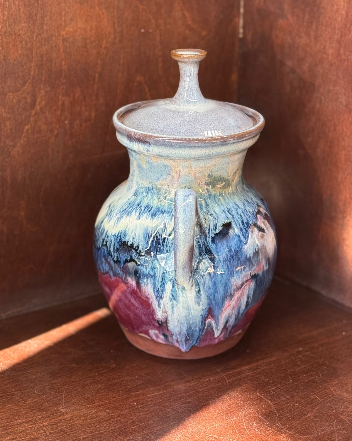 Large Lidded Jar Mountain Rose