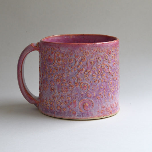 Medium Pink Floral Mug