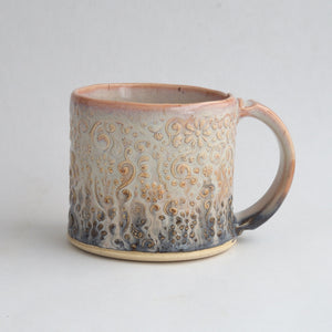 Small Chocolate Peach Floral Mug