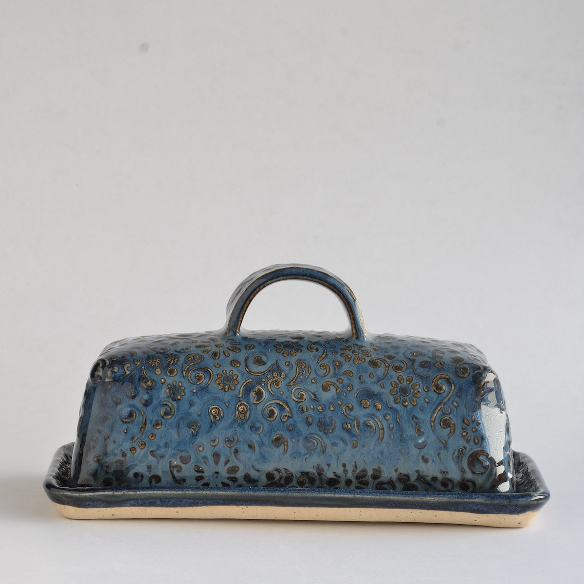 Denim Floral Butter Dish