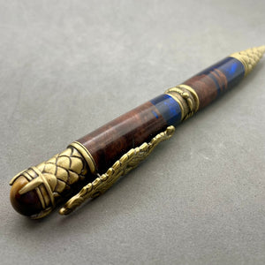 Dragon Twist Pen - Antique Brass