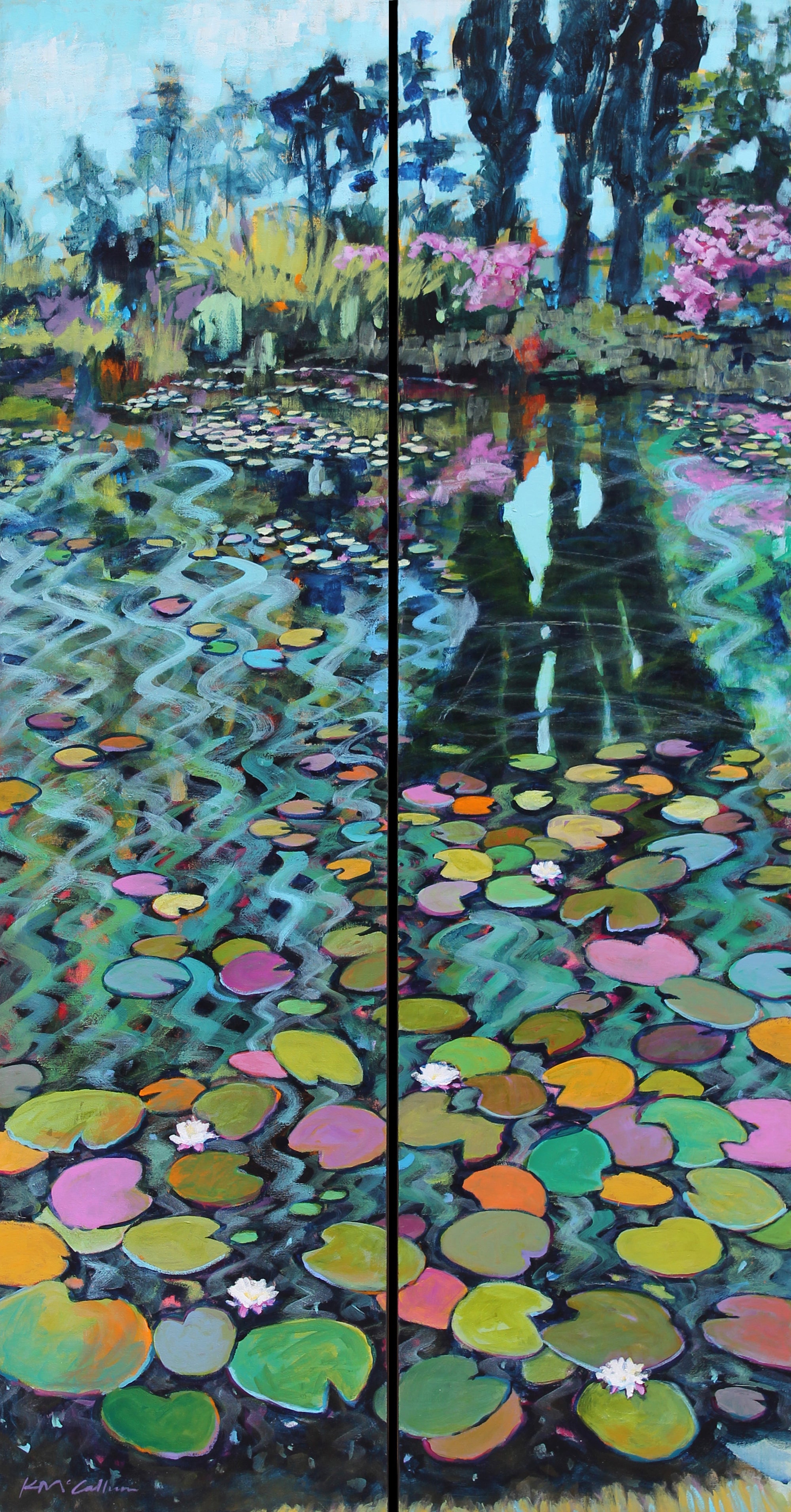 Water Lilies and Weeping Willows, Giverny (Diptych)