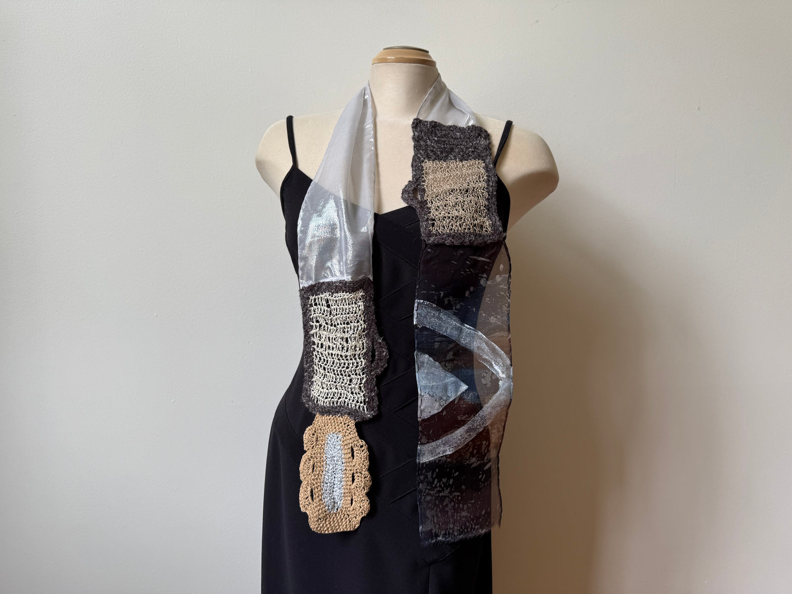 Crochet Scarf - Iridescent Silver