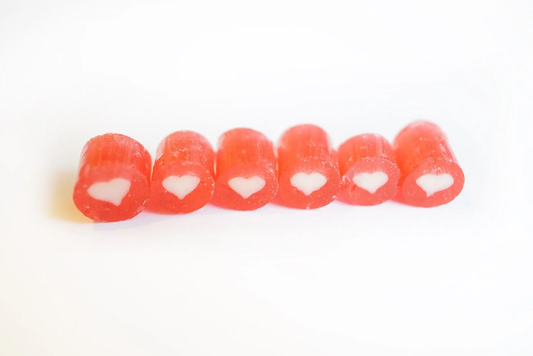 Candy Tube - White Heart (Peach)