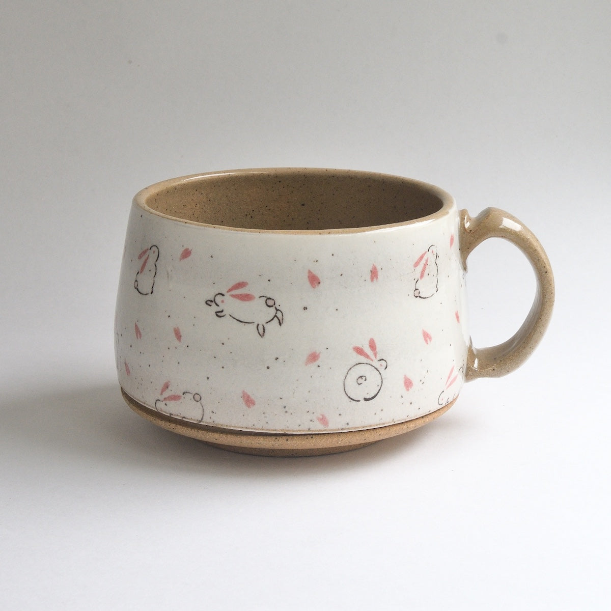 Rustic Round Mug - Bunnies