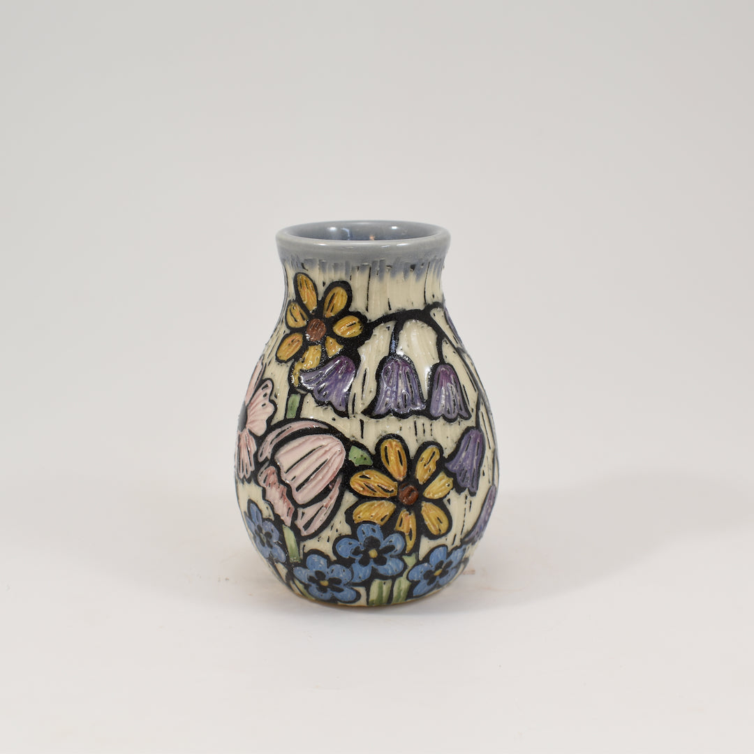 Bud Vase - Spring Flowers, Light Blue