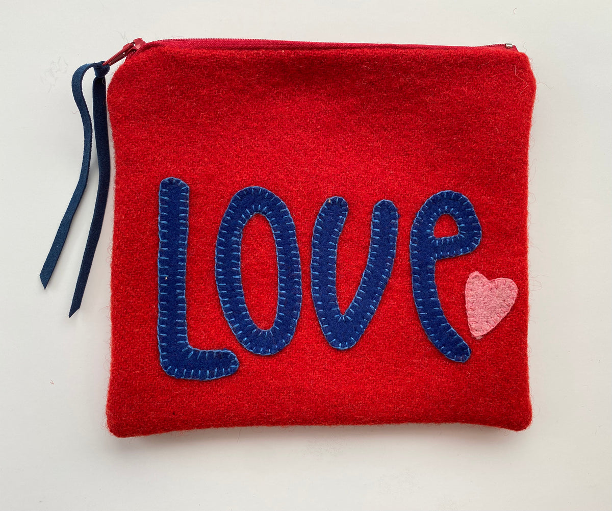 Red Love Pink Heart Pouch