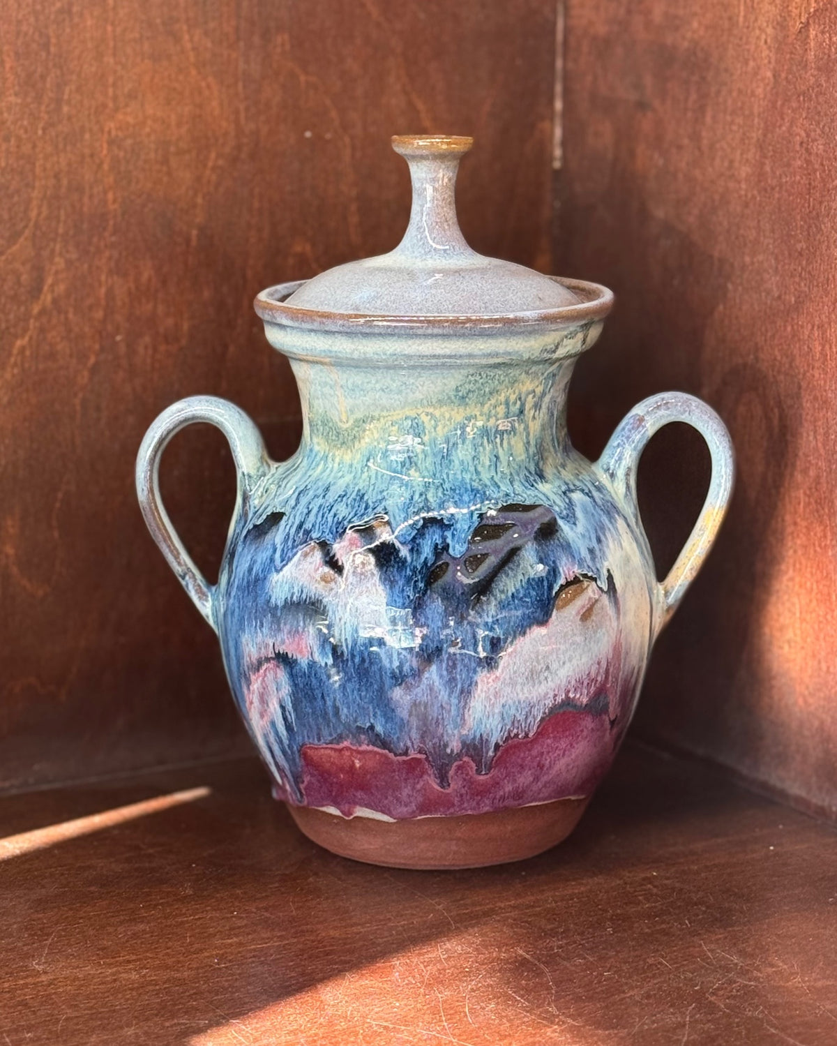 Large Lidded Jar Mountain Rose