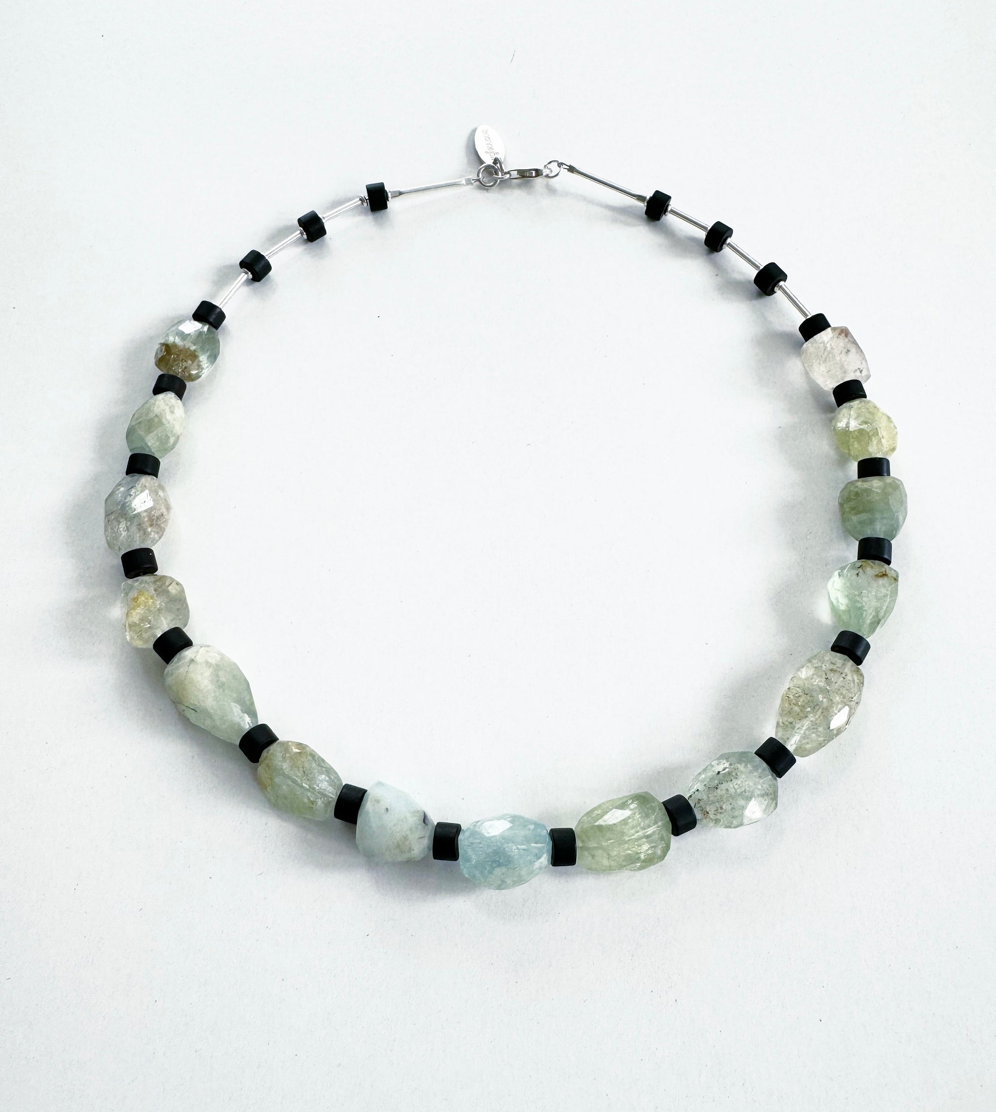 Necklace - Aquamarine & Onyx