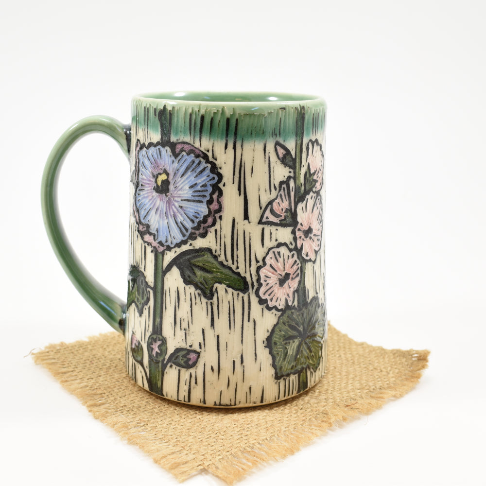 Mug - Hollyhock, green