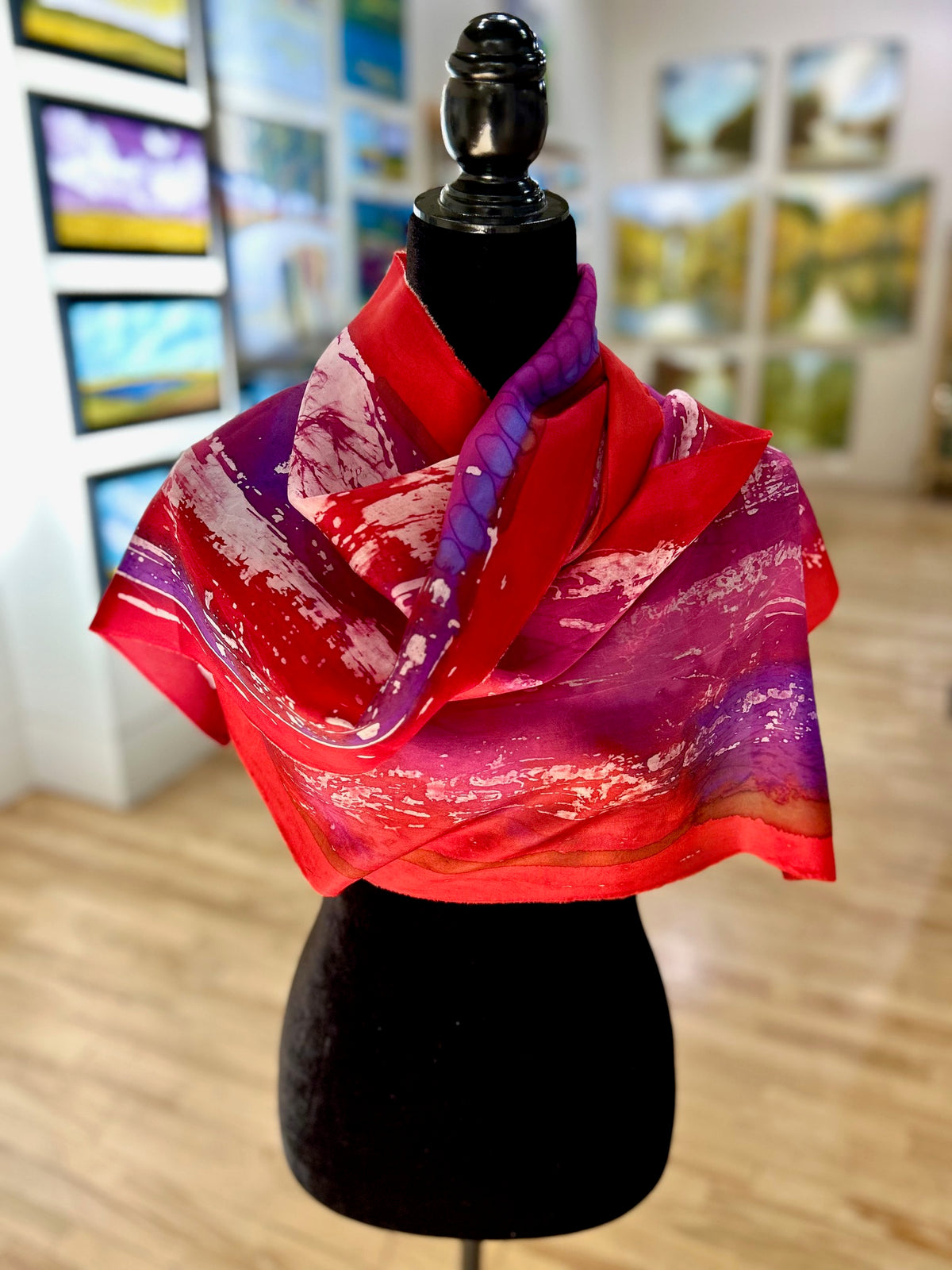 Batik Scarf - Red & Fuschia