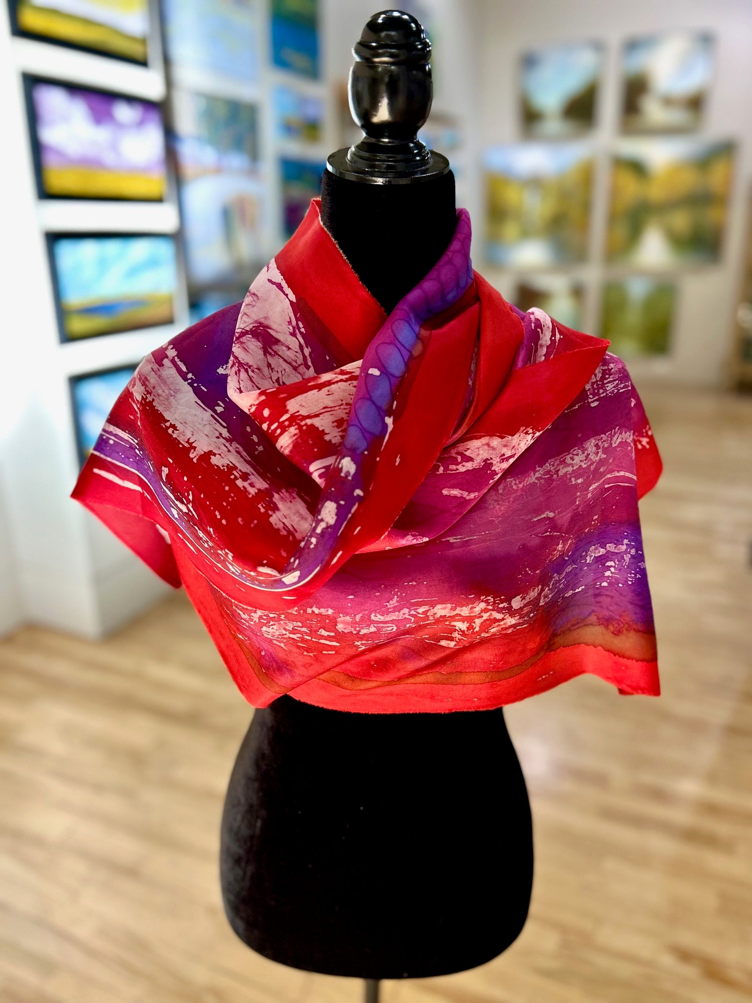 Batik Scarf - Red & Fuschia