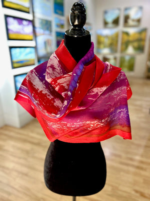 Batik Scarf - Red & Fuschia