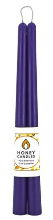 Pair of Beeswax 12" Taper Candles - Violet
