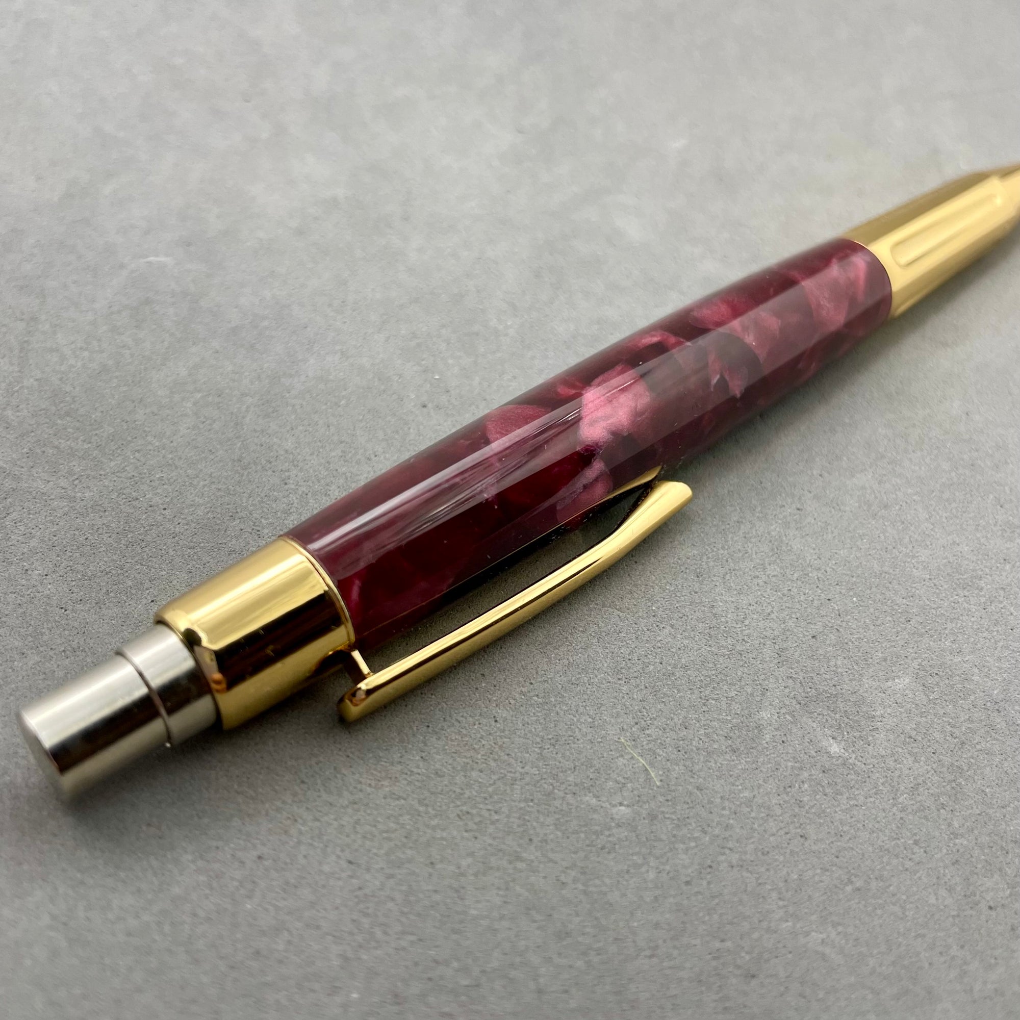 Luxor Burgundy Marble Resin Pen