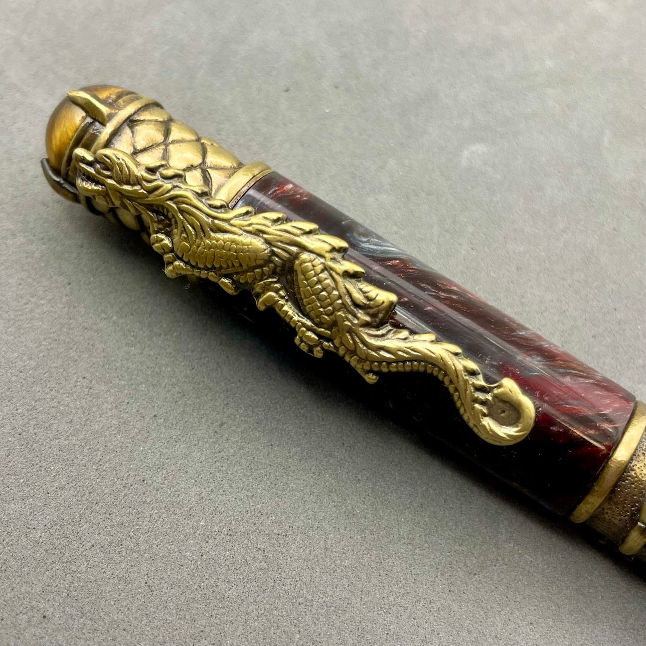 Dragon Twist Pen - Dark Red Resin