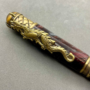 Dragon Twist Pen - Dark Red Resin