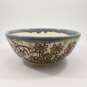 Bowl, Large - Spring Flowers, Light Blue