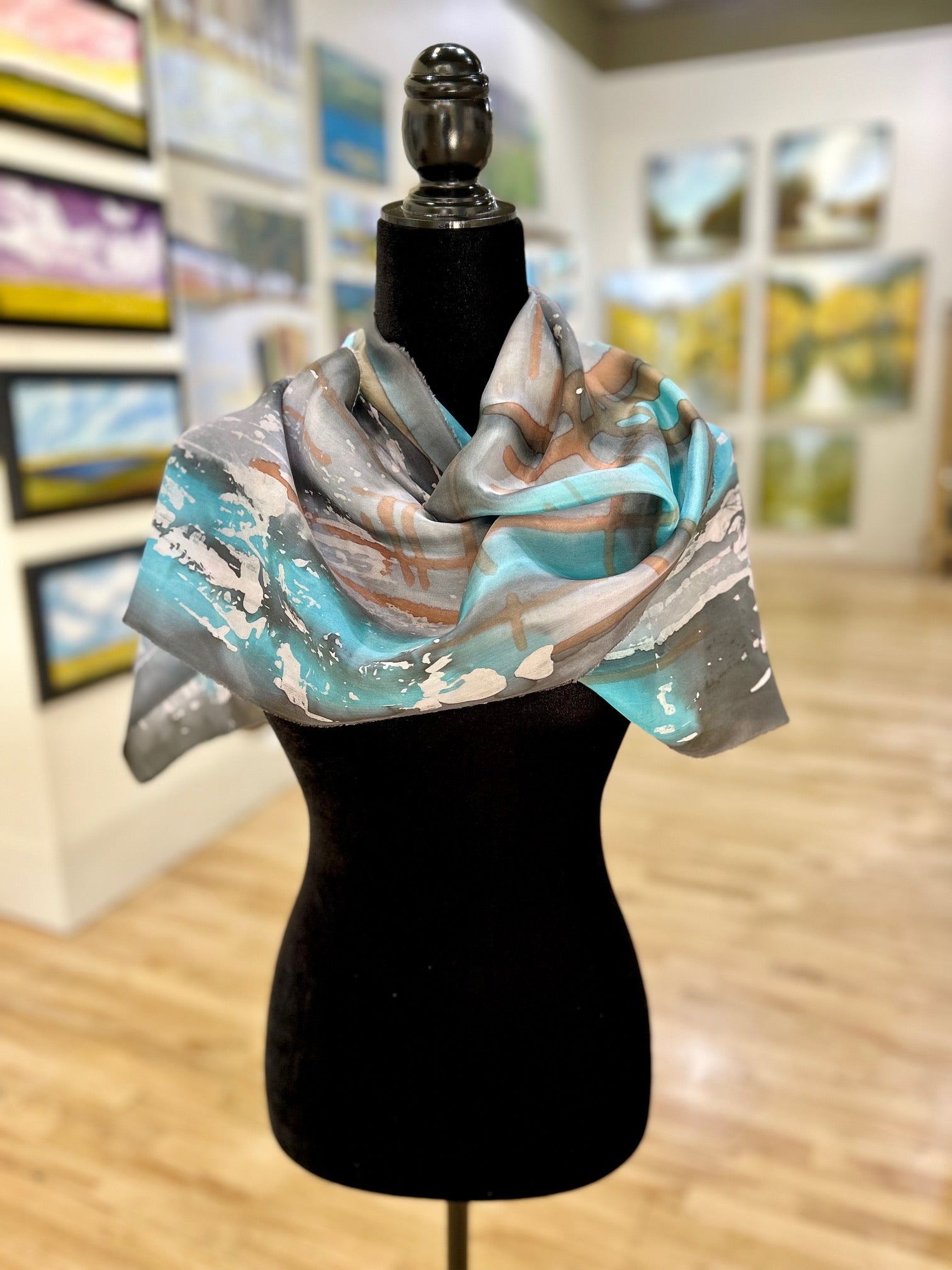 Batik Silk Scarf 11" x 70"