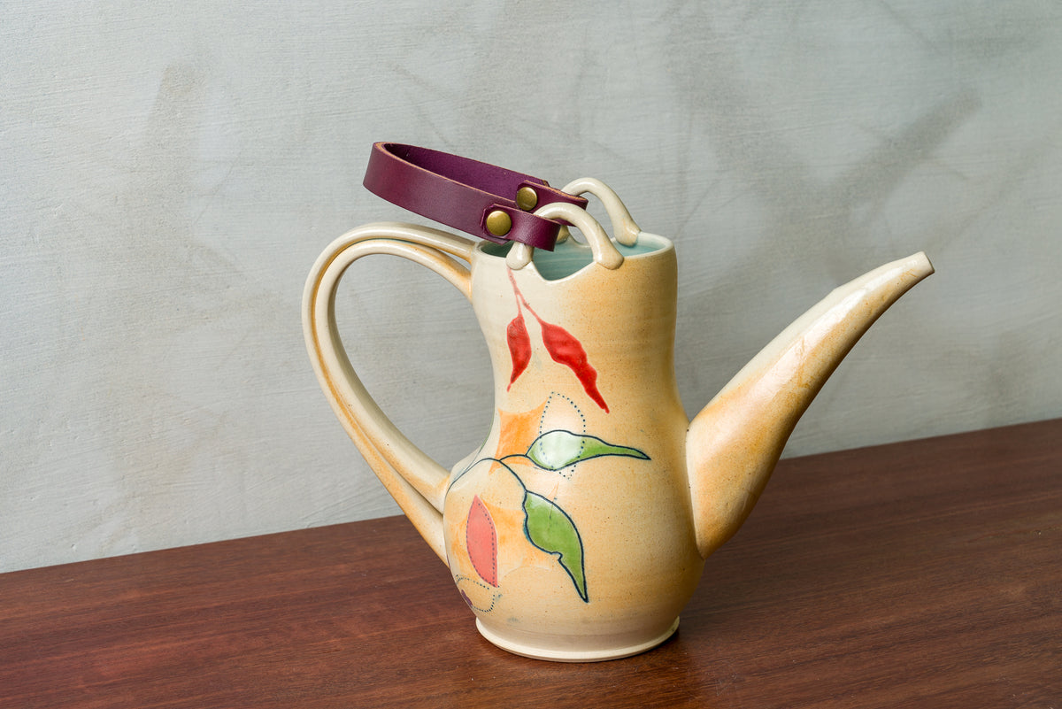 Watering Can with Leather Handle