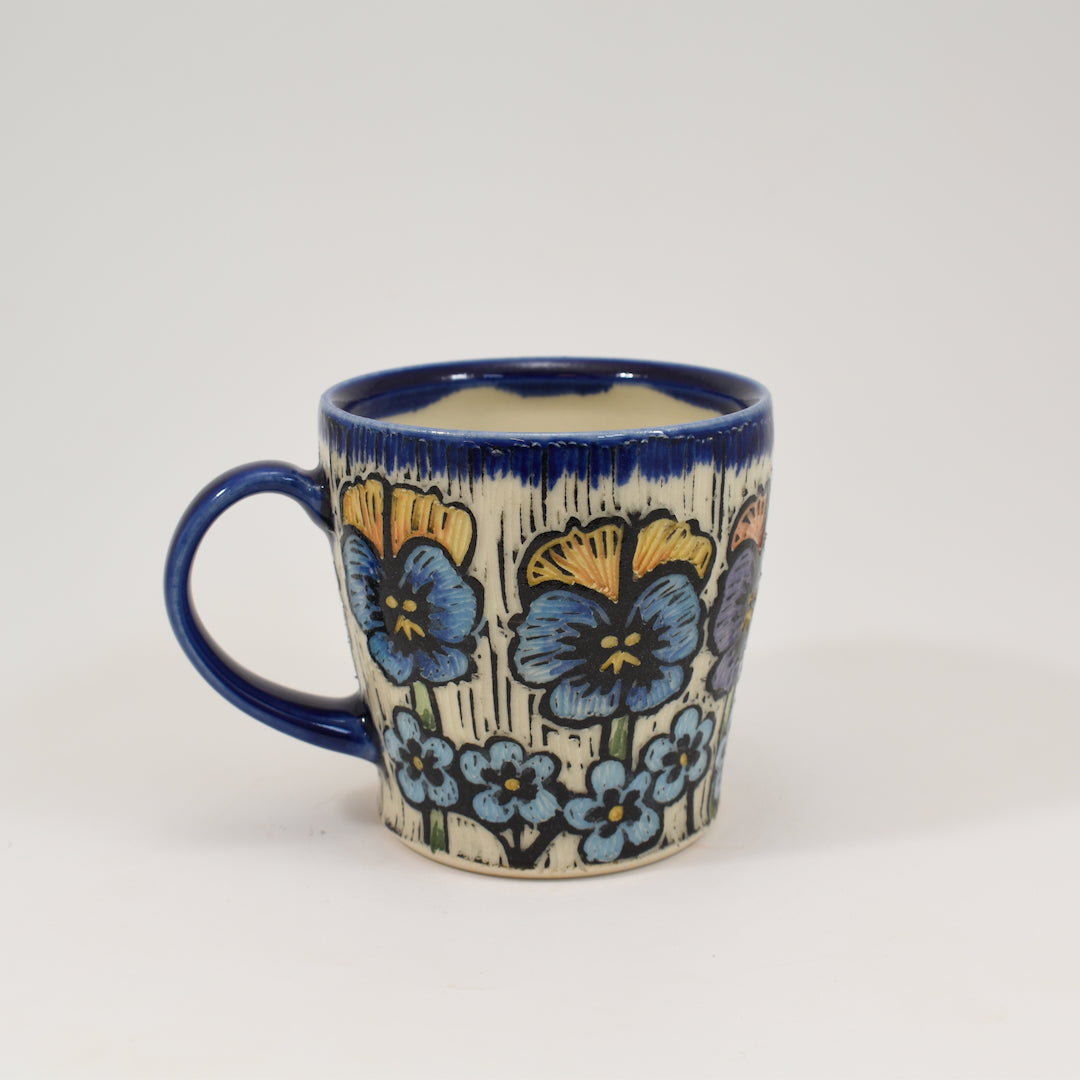 Mug Short - Pansy, Cobalt