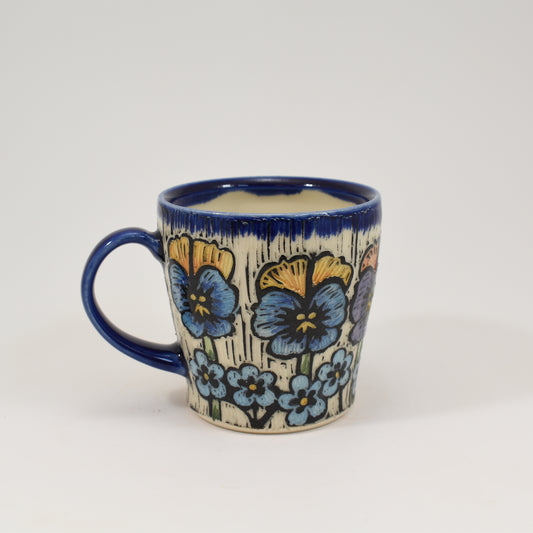 Mug Short - Pansy, Cobalt