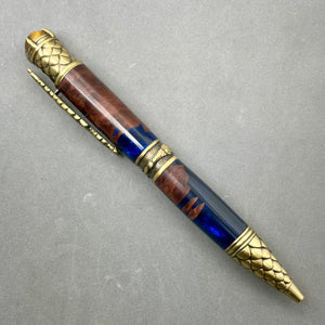 Dragon Twist Pen - Antique Brass