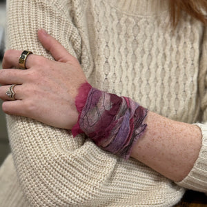 Handfelted wrap bracelet