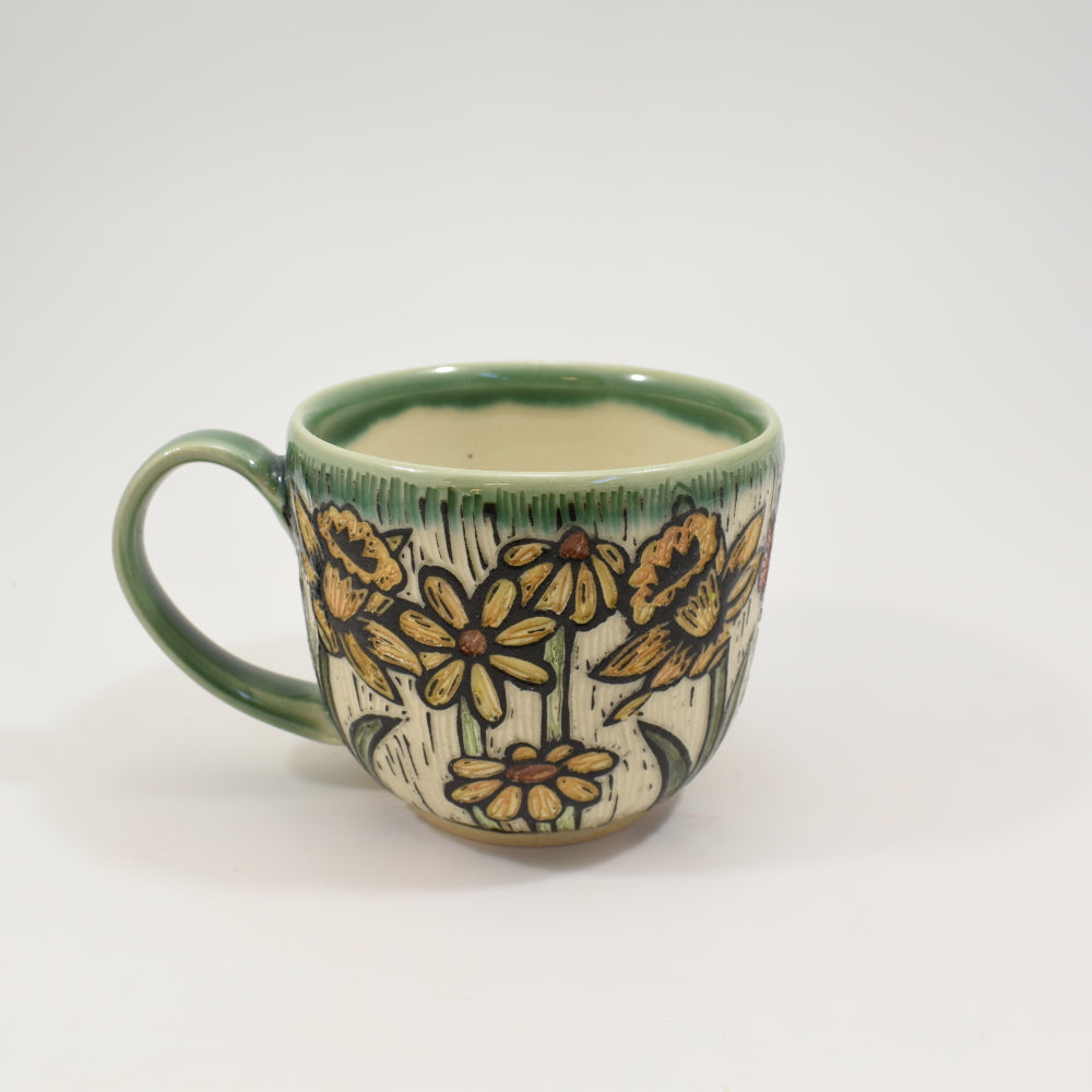 Spring Flowers Green - Teacup