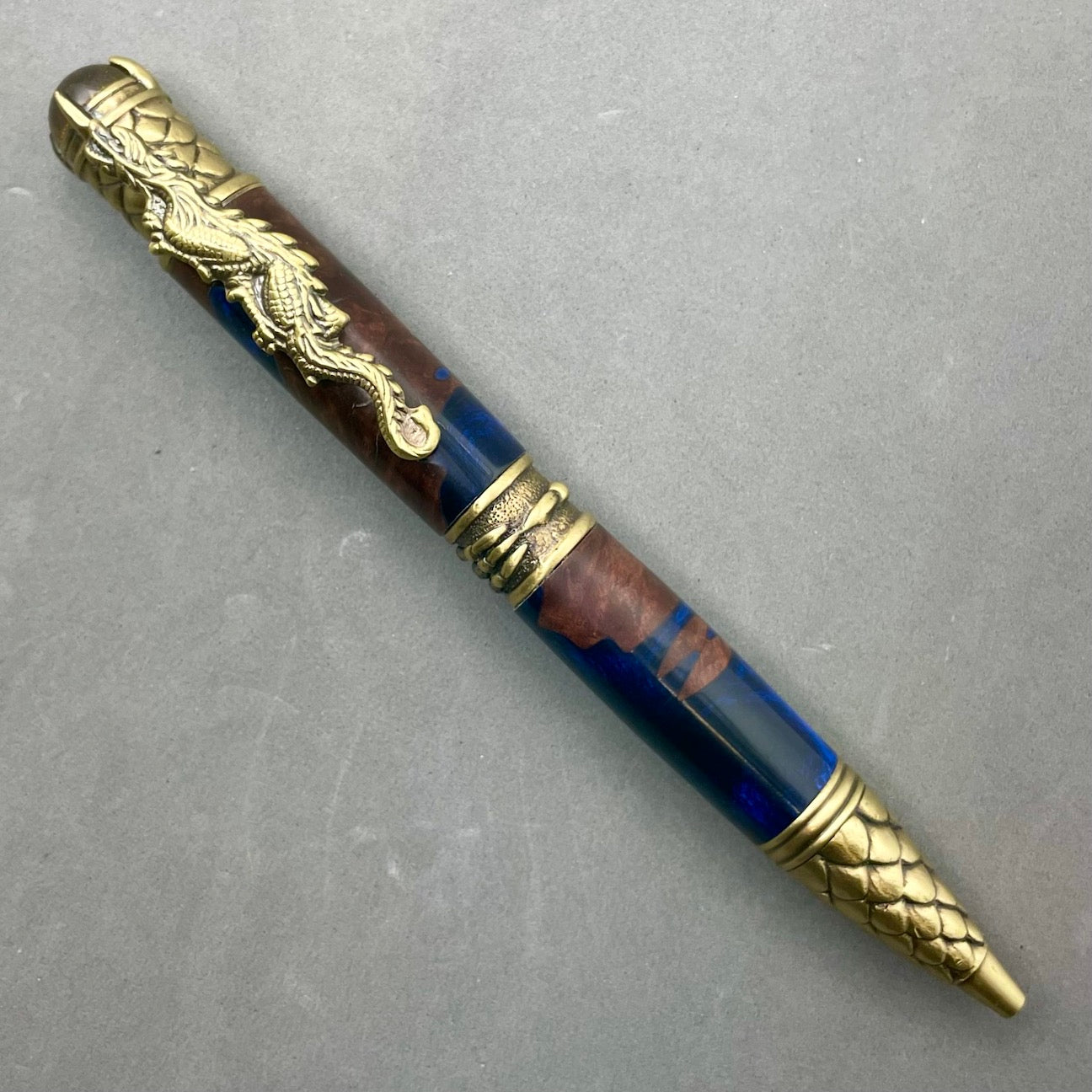 Dragon Twist Pen - Antique Brass