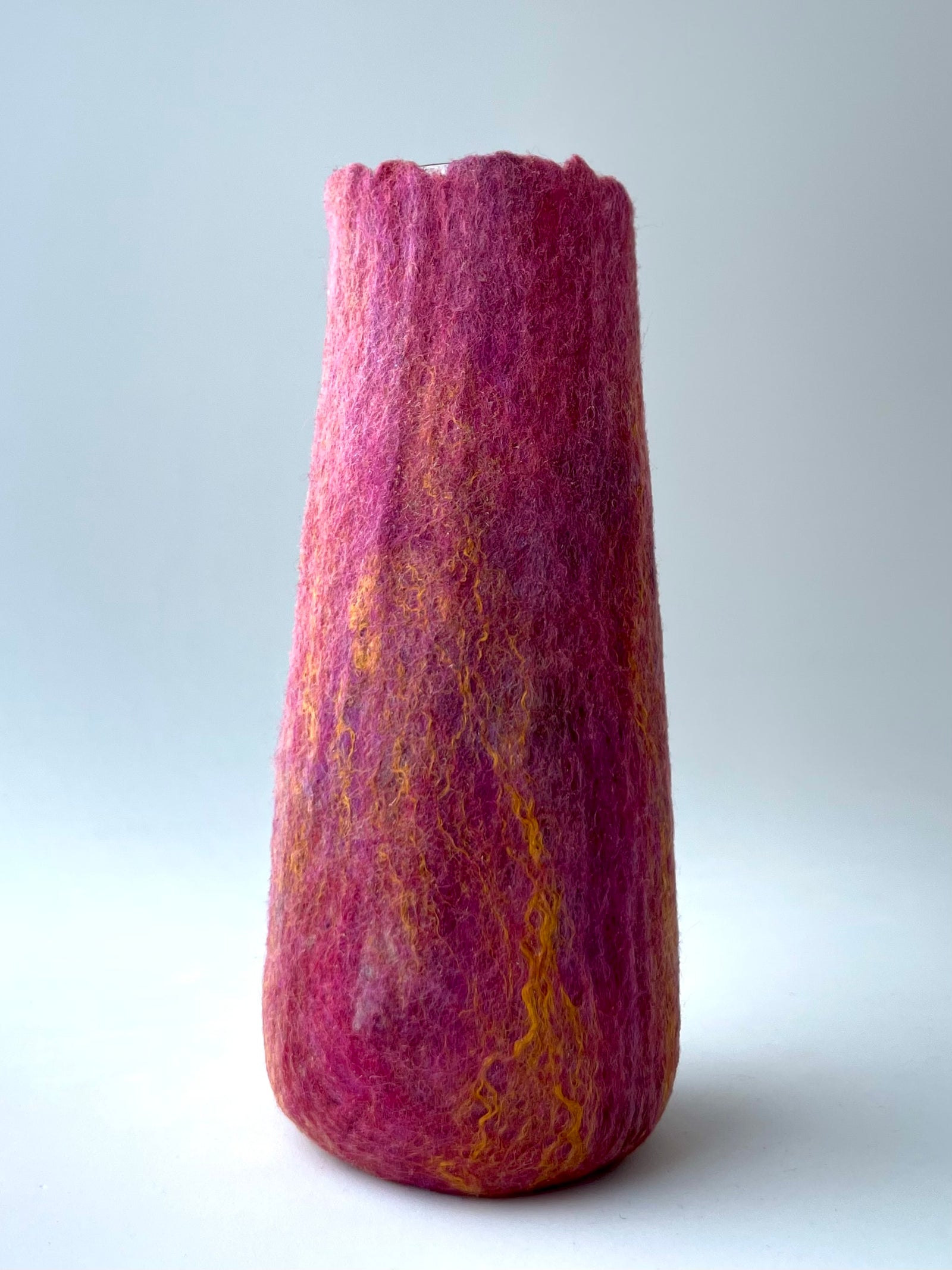 Felted Vase - Burgundy Silk