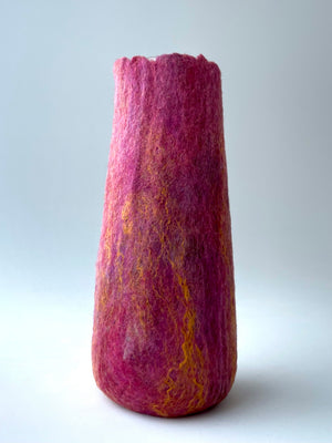 Felted Vase - Burgundy Silk