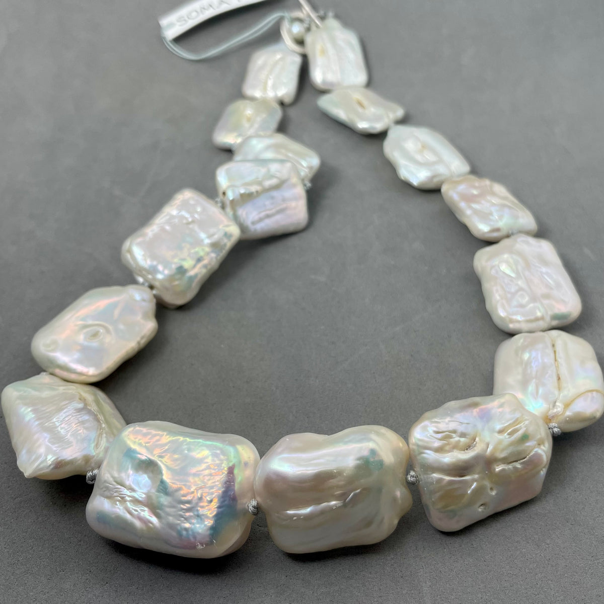 Square Baroque Pearl Necklace