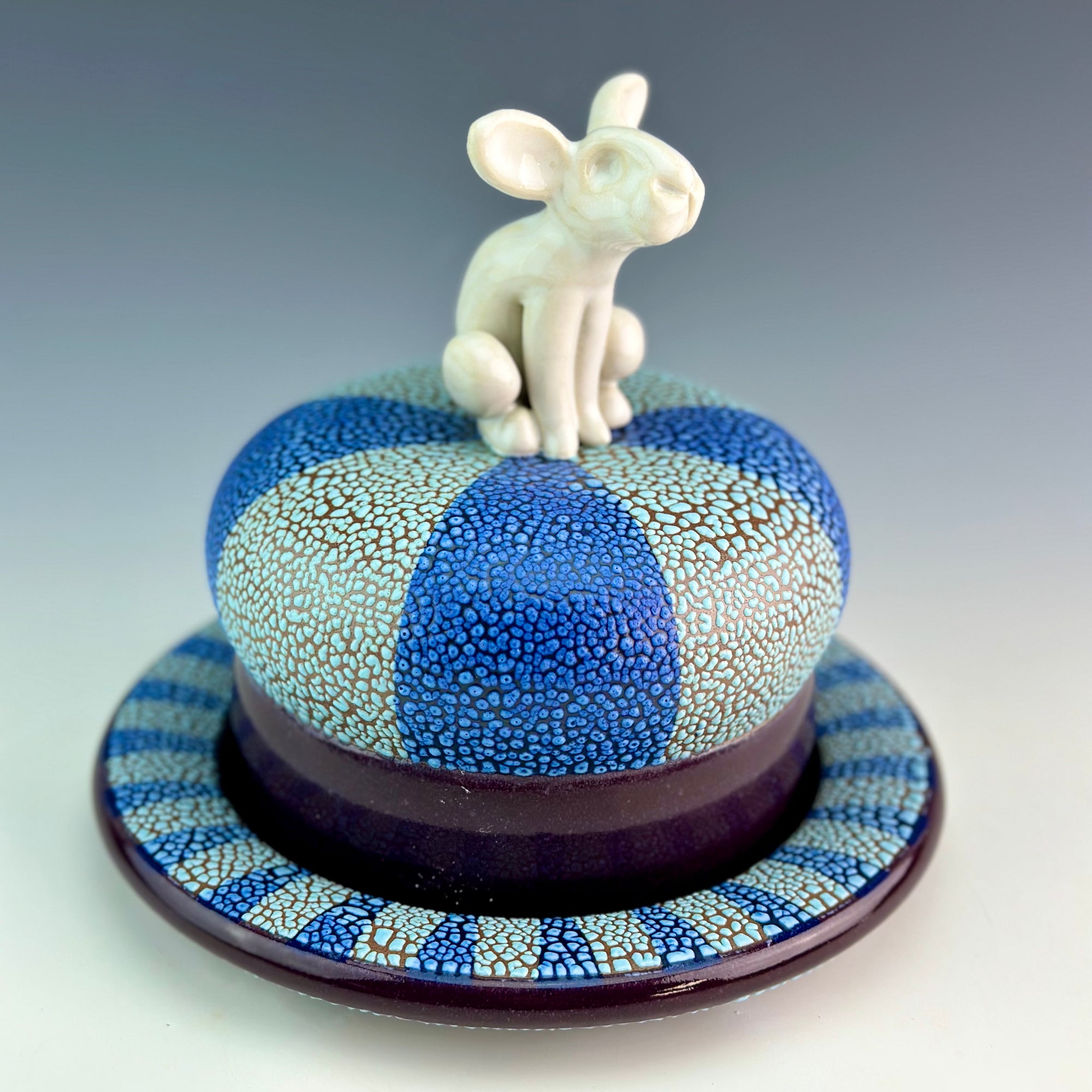 Bunny Butter Dish - Blue & Purple