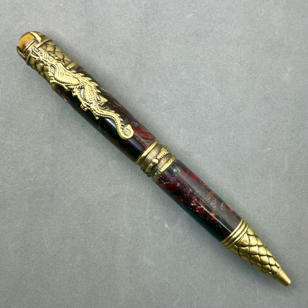 Dragon Twist Pen - Dark Red Resin