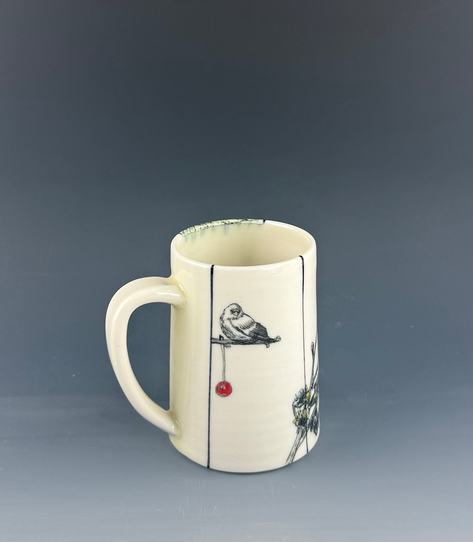 Bird with Red Ornaments Mug 2