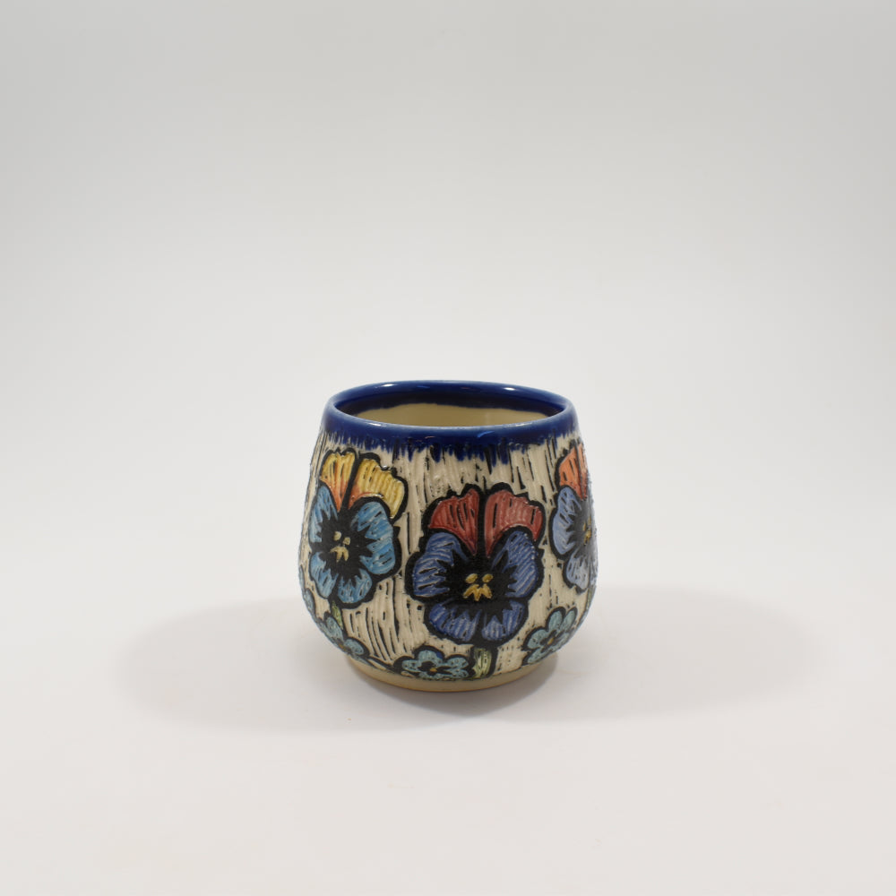 Tumbler, short - Pansy, Cobalt