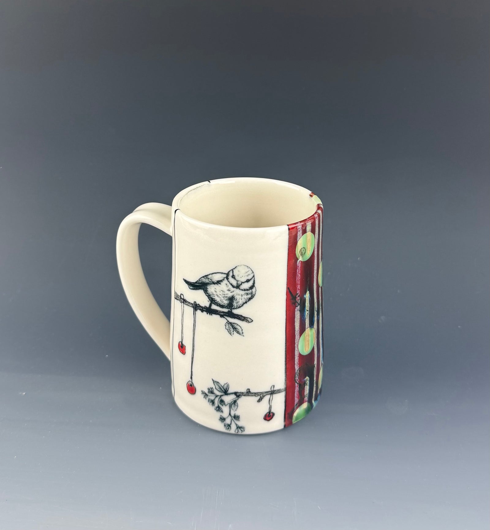 Bird with Red Ornaments Mug 1