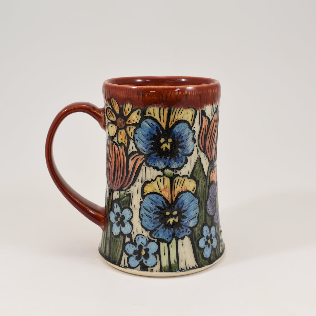 Mug - Spring Flowers, Red