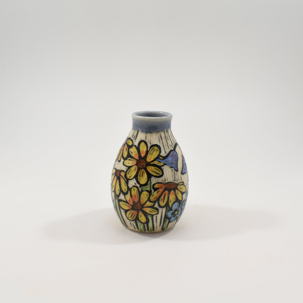 Bud Vase - Spring Flowers, Light Blue