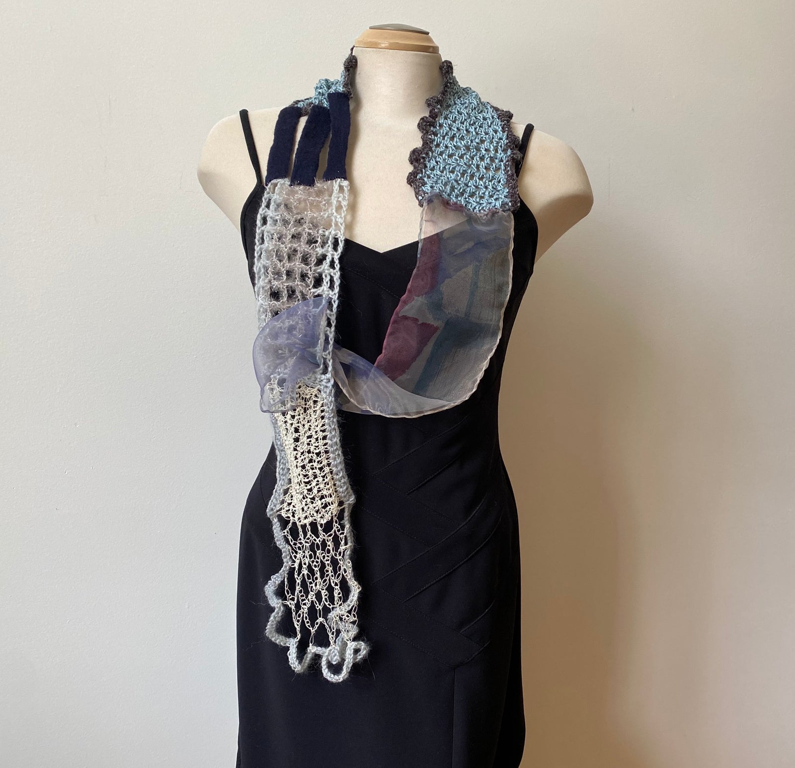 Crochet Scarf - Silk & Glitz