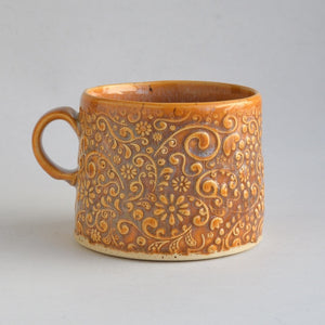 Small Floral Mug - Tangerine