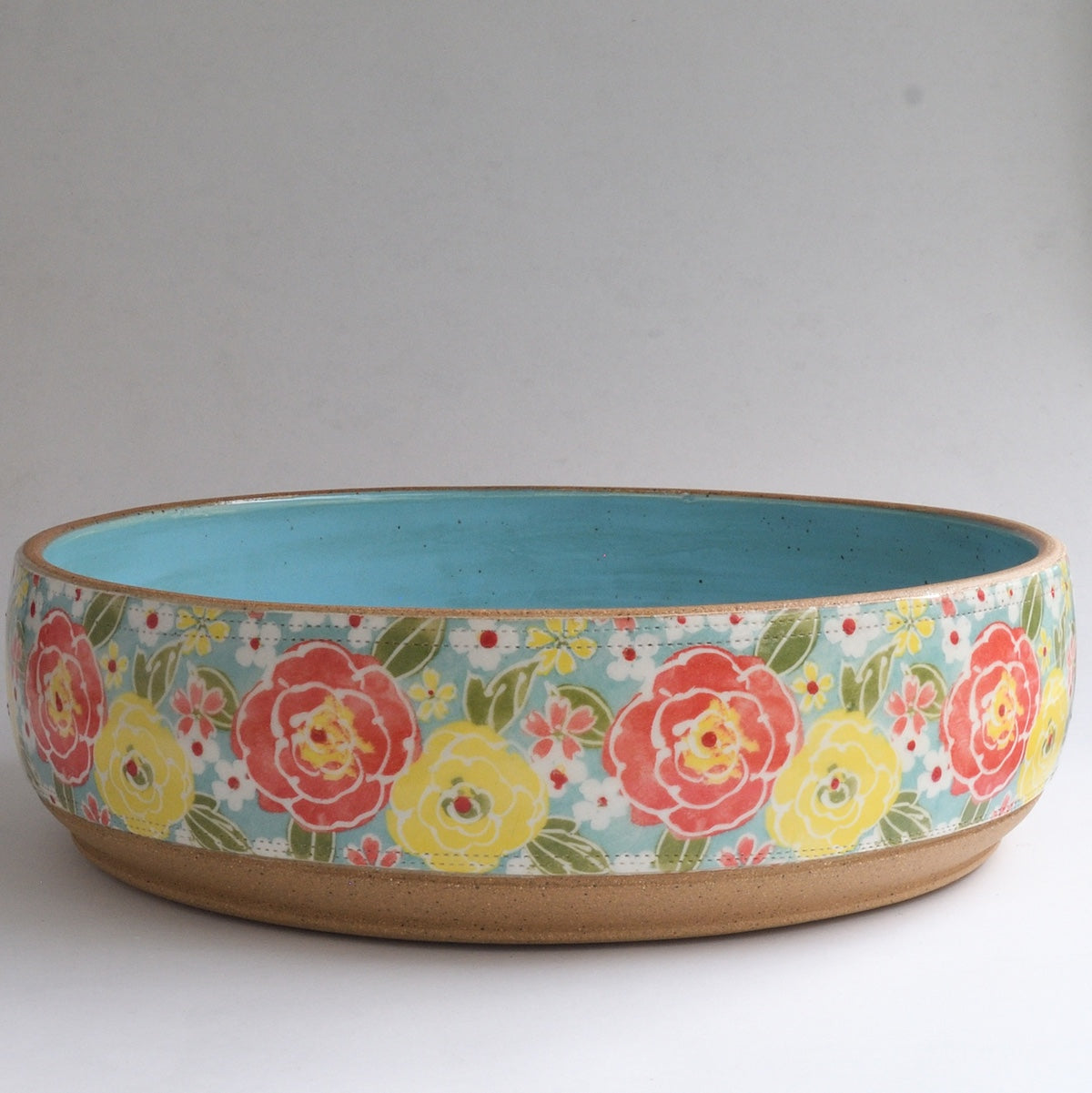 Large Rustic Begonia Serving Bowl