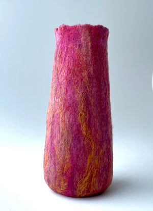 Felted Vase - Burgundy Silk