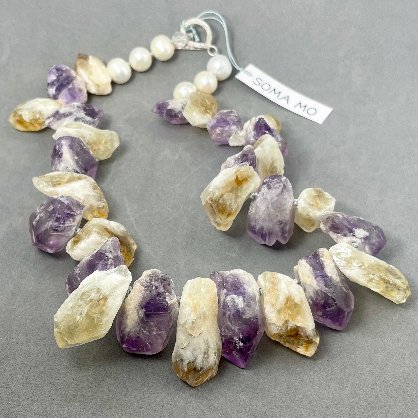 Raw Amethyst & Citrine Necklace