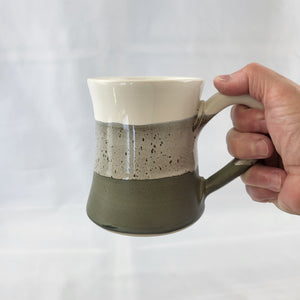 XL Column Mug - Moss & White